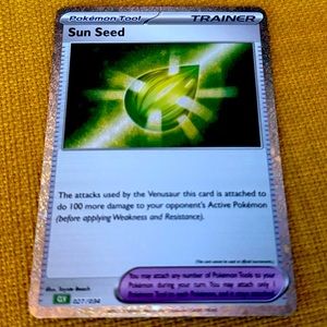 Sun seed holo Pokémon card